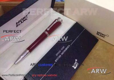 Perfect Replica Mont Blanc Monaco Princess Silver Clip Red Ballpoint AAA